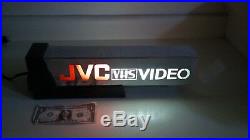 JVC VHS VIDEO LIGHTED STORE DISPLAY SIGN. WOW. A must for RARE VHS FANS. HEAVY