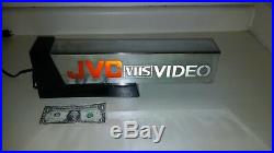 JVC VHS VIDEO LIGHTED STORE DISPLAY SIGN. WOW. A must for RARE VHS FANS. HEAVY