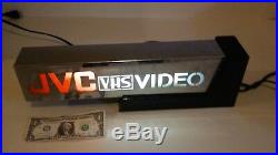 JVC VHS VIDEO LIGHTED STORE DISPLAY SIGN. WOW. A must for RARE VHS FANS. HEAVY