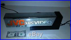 JVC VHS VIDEO LIGHTED STORE DISPLAY SIGN. WOW. A must for RARE VHS FANS. HEAVY