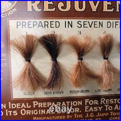 Japp's Hair Rejuvenator Antique Display with Hair Attached Country Store Rare