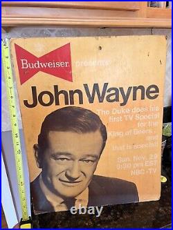 John Wayne Budweiser VINTAGE Retail STANDEE Store Display Sign RARE NBC 1970