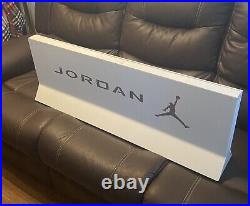 Jordan Store Display Sign White Silver Two Sided, 90s Y2K Rare Vintage