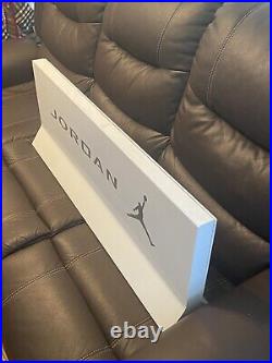 Jordan Store Display Sign White Silver Two Sided, 90s Y2K Rare Vintage