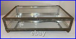 LARGE rare antique collectible store display metal glass countertop cabinet case