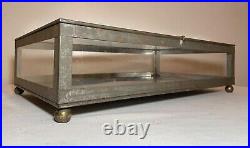 LARGE rare antique collectible store display metal glass countertop cabinet case