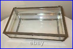 LARGE rare antique collectible store display metal glass countertop cabinet case