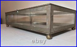 LARGE rare antique collectible store display metal glass countertop cabinet case