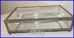 LARGE rare antique collectible store display metal glass countertop cabinet case