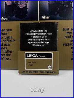 LEICA Store Display RARE Passport Protection Program w Pamphlets Plastic Display