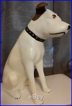Large Vintage RCA Victor Nipper Dog 18 Plastic Store Display Dog Rare