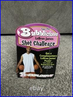 LeBron James Rare 2005 Bubblicious Bubble Gum Store Display Ad Poster Stand