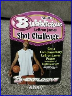 LeBron James Rare 2005 Bubblicious Bubble Gum Store Display Ad Poster Stand