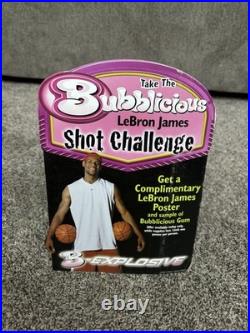 LeBron James Rare 2005 Bubblicious Bubble Gum Store Display Ad Poster Stand