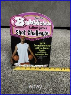 LeBron James Rare 2005 Bubblicious Bubble Gum Store Display Ad Poster Stand