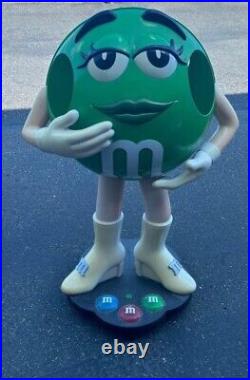 M&M Green Candy Character 36 Life Size Figure Store Display On Wheels RARE