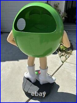 M&M Green Female Candy Character 38'' Store Display On Wheels Rare