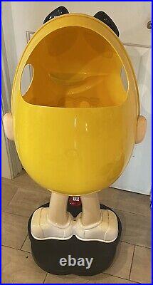 M&M YELLOW Candy Character 41'' Life Size Store Display On Wheels RARE M&Ms 2006