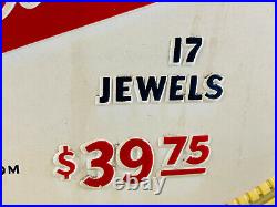 MEGA RARE 1960's Bulova Ambassador 17 Jewels Watch Advertising Store Display