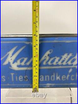 Manhattan Shirts Vintage Lighted Men's Clothing Store Sign Display. Rare