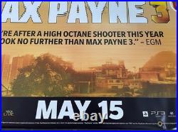 Max Payne 3 Promo Display Vinyl Banner LARGE 3'x6' Store Display RARE