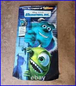 Monsters inc Collectible Banner Poster RARE vintage store display LARGE! 60X30