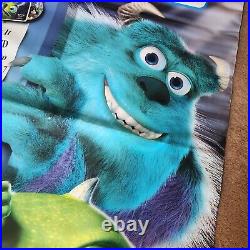 Monsters inc Collectible Banner Poster RARE vintage store display LARGE! 60X30