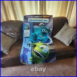 Monsters inc Collectible Banner Poster RARE vintage store display LARGE! 60X30