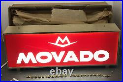 Movado Watches Advertising Store Display Lighted Sign Rare 17.5 x 6.5 Rare Vtg