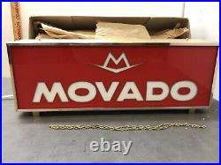 Movado Watches Advertising Store Display Lighted Sign Rare 17.5 x 6.5 Rare Vtg