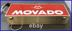 Movado Watches Advertising Store Display Lighted Sign Rare 17.5 x 6.5 Rare Vtg