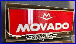 Movado Watches Advertising Store Display Lighted Sign Rare 17.5 x 6.5 Rare Vtg