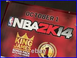 NBA 2K14 Promo Display Vinyl Banner LARGE 3'x6' Store Display LeBron RARE