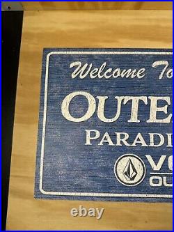 NETFLIX VOLCOM WOODEN STORE DISPLAY OUTER BANKS SIGN Double Sided RARE Shelf