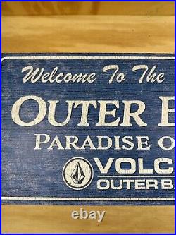 NETFLIX VOLCOM WOODEN STORE DISPLAY OUTER BANKS SIGN Double Sided RARE Shelf