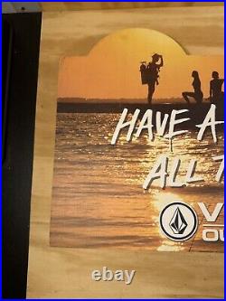 NETFLIX VOLCOM WOODEN STORE DISPLAY OUTER BANKS SIGN Double Sided RARE Shelf