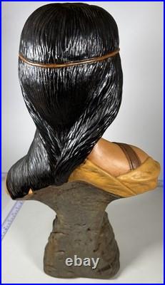 Native American Chalkware 20 Indian Vintage Hiawatha Bust Store Display Rare