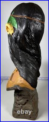 Native American Chalkware 20 Indian Vintage Hiawatha Bust Store Display Rare