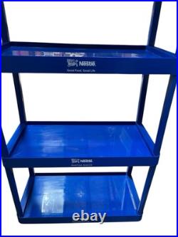 Nestle Retail Display Shelf Blue 4 Tiers Store Rack Memorabilia RARE 72x27x12