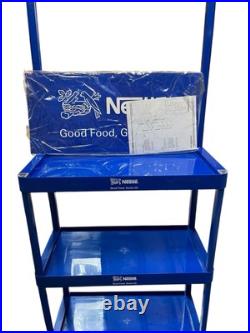 Nestle Retail Display Shelf Blue 4 Tiers Store Rack Memorabilia RARE 72x27x12