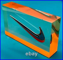 New And Rare Nike Swoosh Logo Plaque Vision 2005 Acrylic Store Display