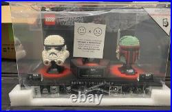 New & RARE Collectible Lego STAR WARS Lighted Store Display Helmet Collection