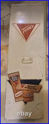 Nice 1940's TOM'S Retail Store Display Metal Snack Cabinet. Very Rare