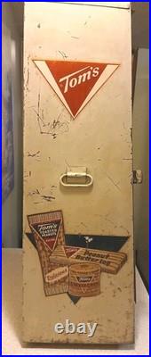 Nice 1940's TOM'S Retail Store Display Metal Snack Cabinet. Very Rare
