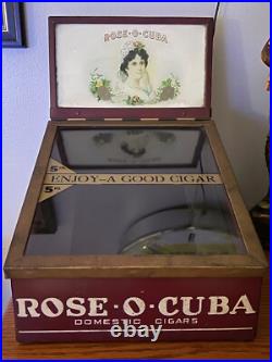 Nice Rare Cigar Advertising Store Counter Display Rose O Cuba Mint