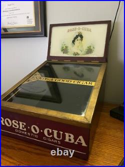 Nice Rare Cigar Advertising Store Counter Display Rose O Cuba Mint