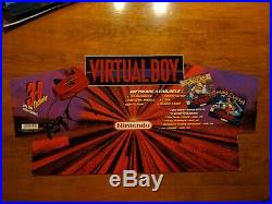Nintend Virtual Boy Kiosk Store Display Sign Promo Promotional RARE 2SIDED 28x12