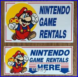 Nintendo Game Rentals 1980s Video Store Display Sign Rental Super Mario 80s Rare
