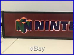 Nintendo N64 Vintage Authentic Retail Store Display Light Up Sign-Very Rare L@@K