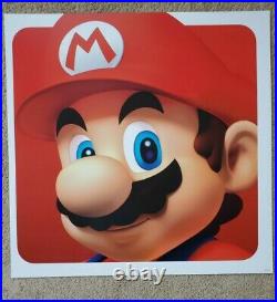 Nintendo Store Display Durable Plastic Posters Super Mario 23.5 x 23.5 Rare